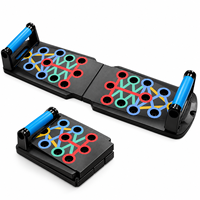 Planche de pompes pliable avec compteur LCD intelligent 22-en-1, support d'entraînement musculaire à code couleur pour l'exercice à domicile