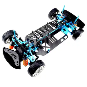 Aluminium dan Serat Karbon Poros Drive Chassis Frame Kit untuk 1/10 4WD Di Peta RC Mobil