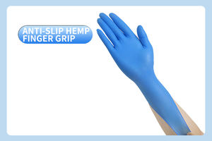 قفازات أمان صناعية من النتريل للاستعمال مرة واحدة قفازات حماية ذراع اليد لغرف الأبحاث خالية من مسحوق الزيت المقاوم للماء - Product Image 6