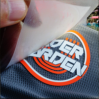 Étiquette de vêtement personnalisée en silicone 3D avec logo en relief, transfert thermique en caoutchouc 3D, autocollant de transfert thermique en rouleau pour sérigraphie carrée