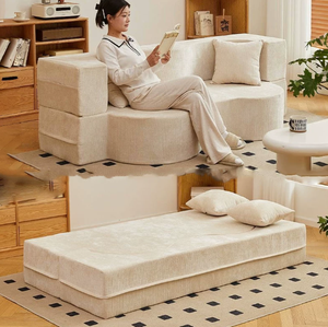 Sofá Cama Plegable <span class=keywords><strong>2</strong></span> <span class=keywords><strong>en</strong></span> <span class=keywords><strong>1</strong></span> Moderno con Cojín de Tela Gruesa para Apartamento o Sala de Estar, Asiento Relajante - Product Image 4