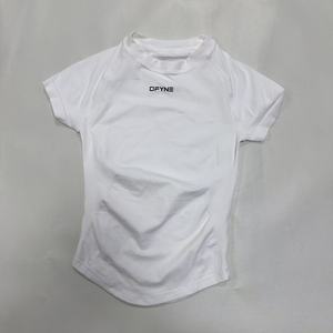 Nueva llegada de <span class=keywords><strong>AliExpress</strong></span>: Camiseta deportiva de yoga sin costuras de nailon mate de alta elasticidad y manga corta para <span class=keywords><strong>mujer</strong></span> - Product Image 3