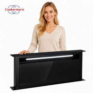 <span class=keywords><strong>Campana</strong></span> Extractora Downdraft de 90cm, Totalmente Negra, Vidrio Templado, Retráctil, Control Táctil Integrado, Electrodomésticos de <span class=keywords><strong>Cocina</strong></span> - Product Image 4