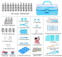 Ensemble de support rotatif pour gâteaux 236 pièces, accessoires de pâtisserie, étui de rangement, poches à douille, embouts de glaçage, acier inoxydable + plastique, support rotatif DIY pour gâteaux