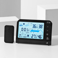Stations météo sans fil avec thermomètre intérieur/extérieur, capteur de température et d'humidité intérieure/extérieure avec rétroéclairage