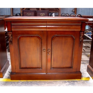 VICHI Aparador de madera de caoba de reproducción antigua con 2 puertas Muebles de comedor para el hogar o la sala de estar del hotel - Product Image 1