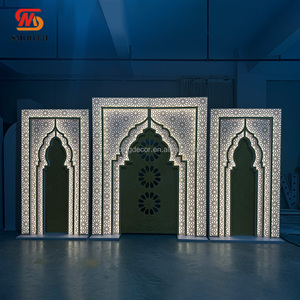 Mịn Ma-rốc phong cách trắng hoa cong Acrylic <span class=keywords><strong>Backdrop</strong></span> đứng tổ chức sự kiện vòm cổng Ấn Độ đám cưới <span class=keywords><strong>Backdrop</strong></span> đứng - Product Image 4
