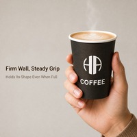 Gobelet en papier jetable de 12 oz à paroi simple avec bord roulé pour boissons chaudes et froides, café, thé, jus, boissons glacées