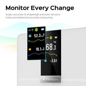 High-Precision Digital Bathroom <strong>Scale</strong> with <strong>WIFI</strong> Tempered Glass BMI Function International Analyzer Fashion 180kg Weight Capacity - Product Image 2