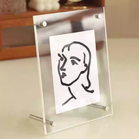 Support de bureau moderne personnalisé en acrylique transparent multifonctionnel pour photos et documents avec support à vis en métal