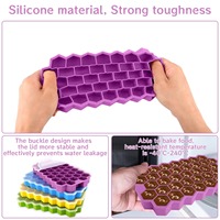 Molde de Silicona para Cubitos de Hielo UNIMOULD, 37 Cavidades Hexagonales, Platino LFGB, Libre de BPA, Reutilizable, Ecológico, Apto para Lavavajillas