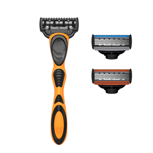 Removable Shaving Blade <b>Razor</b> 3 Blade Poviting Rubber Handle <b>Mens</b> <b>Razors</b> Stainless Steel <b>Razor</b> - Product Image 4