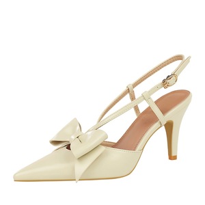 1383-1 zapatos de tacón alto con lazo puntiagudo francés para mujer con tacón de aguja hueco de boca baja y hebilla de cinturón cruzado de verano - Product Image 2