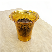 Maceta Moderna Transparente Color Ámbar con Autorriego, Maceta Inteligente con Absorción Automática de Agua para Plantas de Interior