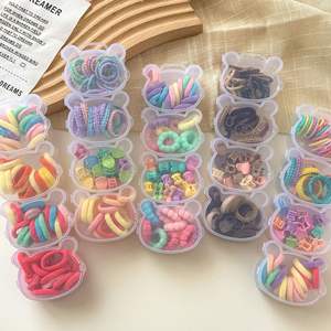 Grosir 4 Set Jepit Rambut Bunga Kecil Lucu Desain Baru Ikat Rambut Elastis untuk Anak Perempuan Bahan Nilon Lembut Karet Gelang Kartun - Product Image 1