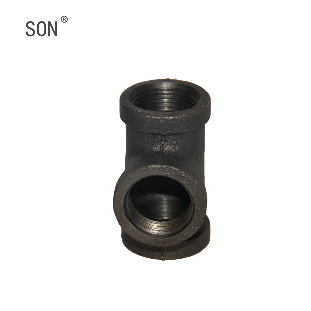 factory direct sale black malleable iron pipe fittings tee for construction and decoration