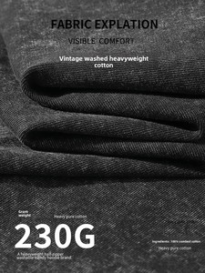 เสื้อยืดผู้ชายสไตล์วินเทจคุณภาพสูง น้ำหนัก 230 กรัม ผ่านกระบวนการ Acid Wash ผ้าฝ้าย 100% ทรงโอเวอร์ไซส์ ไซส์ใหญ่ ซักได้ - Product Image 4