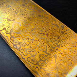 ダマスカスモクメゲインシートビレットを作るナイフ用のカスタムモクメダマスカス鋼DIYプレミアム銅ダマスカスシート - Product Image 5