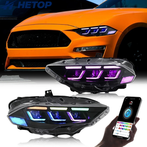 ไฟหน้า HETOP ปี 2018-2022 อัพเกรด RGB ไฟ LED สำหรับรถยนต์ พร้อมไฟ DRL แบบเสียบใช้งานได้ทันที อุปกรณ์เสริมไฟหน้าสำหรับ HETOP Mustang - Product Image 3