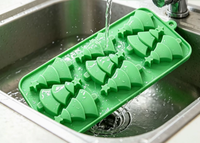 Moule à gâteau en silicone en forme de sapin de Noël transfrontalier, pour chocolat, gelée et pudding, idéal pour la création de bonhommes de neige, hommes en pain d'épices et Père Noël.