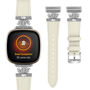 HYX HY-FB-L24302SS 新しいファッション本革リストバンド <span class=keywords><strong>Fitbit</strong></span> <span class=keywords><strong>Versa</strong></span> 4/<span class=keywords><strong>3</strong></span> ウォッチストラップ用 ラインストーン付き - Product Image 4