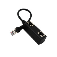 2 1 RJ45 네트워크 분배기 어댑터 케이블 1 2 방법 여성 소켓 포트 LAN 이더넷 네트워크 분배기 Y 케이블
