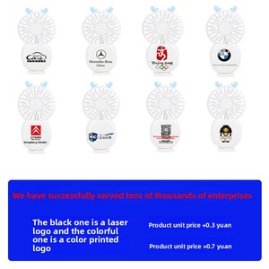 Ventilateur portable personnalisé avec logo, cadeau publicitaire pour événement promotionnel, gravure double face, rechargeable, 7 pales, mode silencieux - Product Image 2