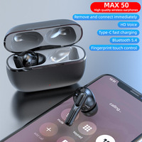 Écouteurs intra-auriculaires sans fil TWS Max50 Audiophile en alliage de zinc avec réduction de bruit pour le jeu