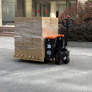 รถยกพาเลทไฟฟ้าไฮดรอลิก 3 ตัน ล้อยางตันคู่ มอเตอร์กำลังสูง สำหรับขนย้ายสินค้าบนพื้นคลังสินค้าที่มีหลุมบ่อ - Product Image 1