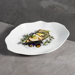 Modern Vajilla De Porcelana For Wedding Artistic Feel Crockery Big Dishes Unique Ceramic Tableware White Porcelain Oblong Plates