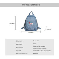 New boridery Denim Fabric Vintage Blue online-mayori-shop Casual Rucksack Designer Ladies Chest Bags (en inglés)