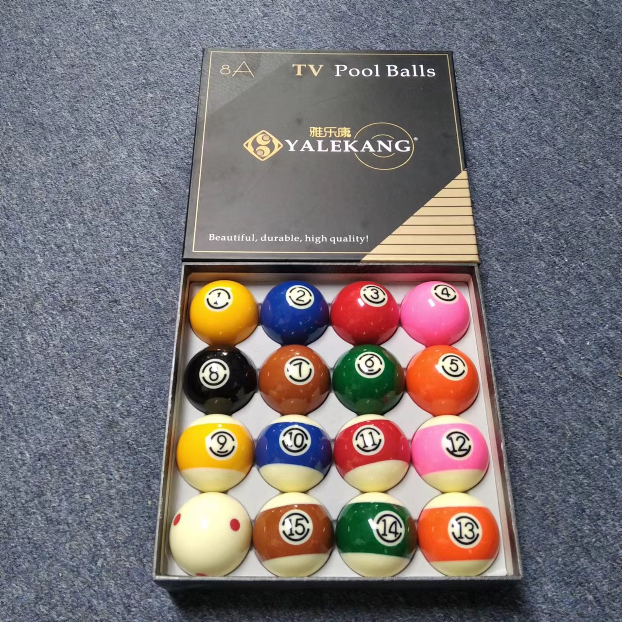 YALEKANGTVプールボール8Aビリヤードボール57.2mm 16PCSセット