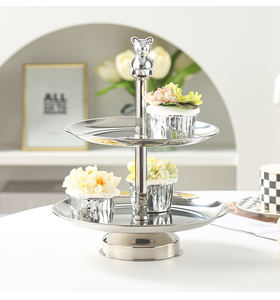 Rak nampan kue multi-lapisan, dudukan tampilan Cupcake Stainless Steel untuk kue pernikahan - Product Image 2