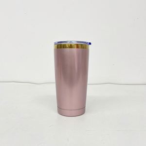 แก้วกาแฟสแตนเลสสตีลสีโรสโกลด์แบบสุญญากาศ ขนาด 20 ออนซ์ ปราศจากสาร BPA  แบบเคลือบเงาสีโรสโกลด์ ขนาด 20 และ 30 ออนซ์ ชุบทอง - Product Image 2