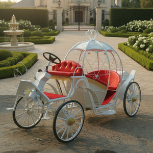 Carrozza Elettrica Personalizzabile per Matrimoni, Romantica Carrozza Dorata con Cavalli, Carrozza Natalizia a Forma di Zucca - Product Image 6