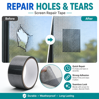 Parche Autoadhesivo de Fibra de Vidrio para Reparación de Mallas de Ventanas, Cinta de Malla Impermeable de 50 mm x 2 m para Puertas y Ventanas