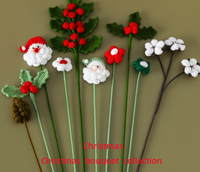 Fleurs artificielles en fil à crocheter faites à la main, Père Noël, fleurs en fil tricoté pour Noël, idéales pour les cadeaux de remise de diplôme, Halloween