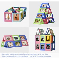 Marcos magnéticos pequeños de plástico de 2x3 pulgadas Mini Marco de exhibición de fotos colorido de collage lindo para refrigerador