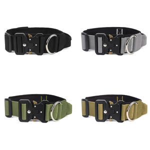 Venta al por mayor de collares de perro de diseño personalizado ajustable transpirable grande y mediano táctico hebillas de metal duraderas de estilo clásico de poliéster - Product Image 4