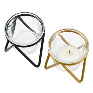 北欧金属铁架玻璃杯烛台烛台创意家居装饰镂空烛台 - Product Image 4