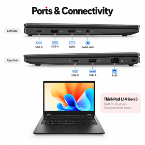 แล็ปท็อปธุรกิจ ThinkPad L14 Gen 5 Intel Core Ultra 5 125U แรม 16GB SSD 512GB หน้าจอ 14 นิ้ว WUXGA IPS ขายส่ง - Product Image 4