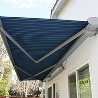 Auvent rétractable motorisé efficace à bras courbé, imperméable, coupe-vent, protection UV, pare-soleil, installation rapide, gratuit