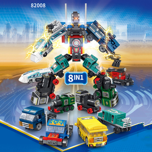 8in1 <strong>Transform</strong> Deformation Truck Toy Model Plastic Action Figure Robot Car Thomas <strong>Train</strong> Bus Build Block Gift for Kid Boys - Product Image 5