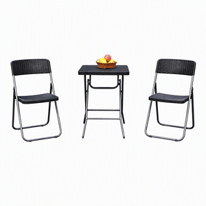 Autres meubles d'extérieur - Ensemble table et chaises pliantes 3 pièces pour extérieur - Meubles de patio gain de place - Product Image 2