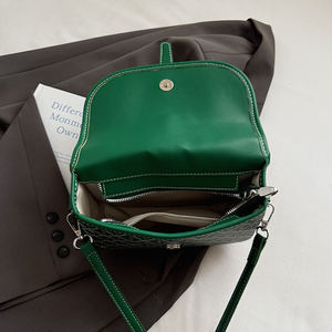 Cross-border Fashion Women's PU Geometric Zipper Mini Portable Saddle Messenger Bag <b>Square</b> Shoulder Crossbody <b>Adjustable</b> Strap - Product Image 3