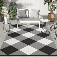 Tapis de pique-nique en polyester tissé à la main pour le camping en plein air, motif géométrique moderne entièrement étalé, tapis épais lavable