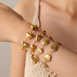 Nouveau Bracelet Coquille Cœur 2026 Plaqué Or 18 carats Étanche en Acier Inoxydable pour Femme - Product Image 2