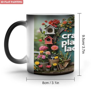 <b>Ceramic</b> Mug 11oz Frosted Black Heat Activated Color Changing Coffee <b>Cup</b> - Product Image 1