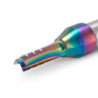Fraise droite TCT à 3 dents avec revêtement coloré DLC, outil de fraisage CNC pour le travail du bois massif