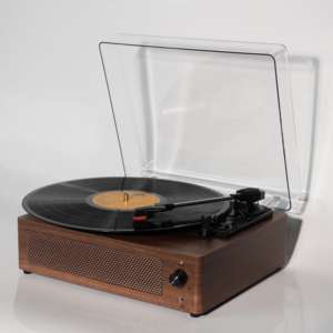 Tocadiscos de Vinilo Portátil Retro Vintage de Madera con Altavoz <span class=keywords><strong>Hi</strong></span>-<span class=keywords><strong>Fi</strong></span> Integrado, Bluetooth 5.0+ Tipo-C, Reproductor de LP - Product Image 1